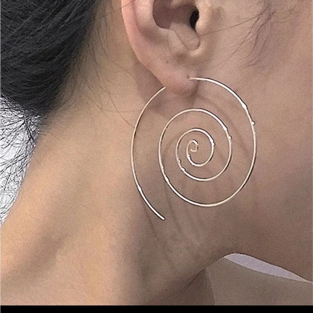 Swirl Spiral Geometric Dangler Earrings